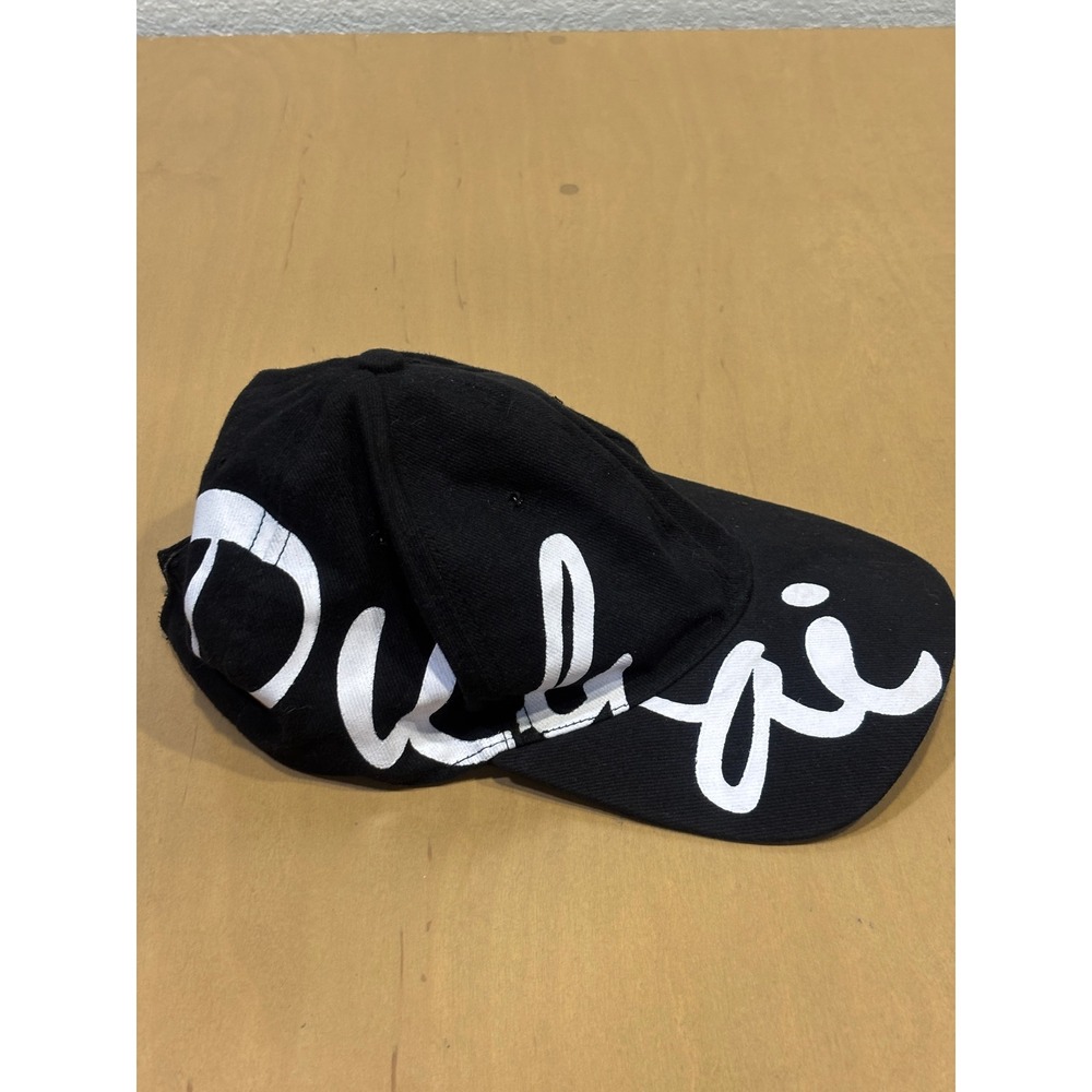 AST Dubai U.A.E. Baseball Cap Black White Script Resortwear Souvenir Hat